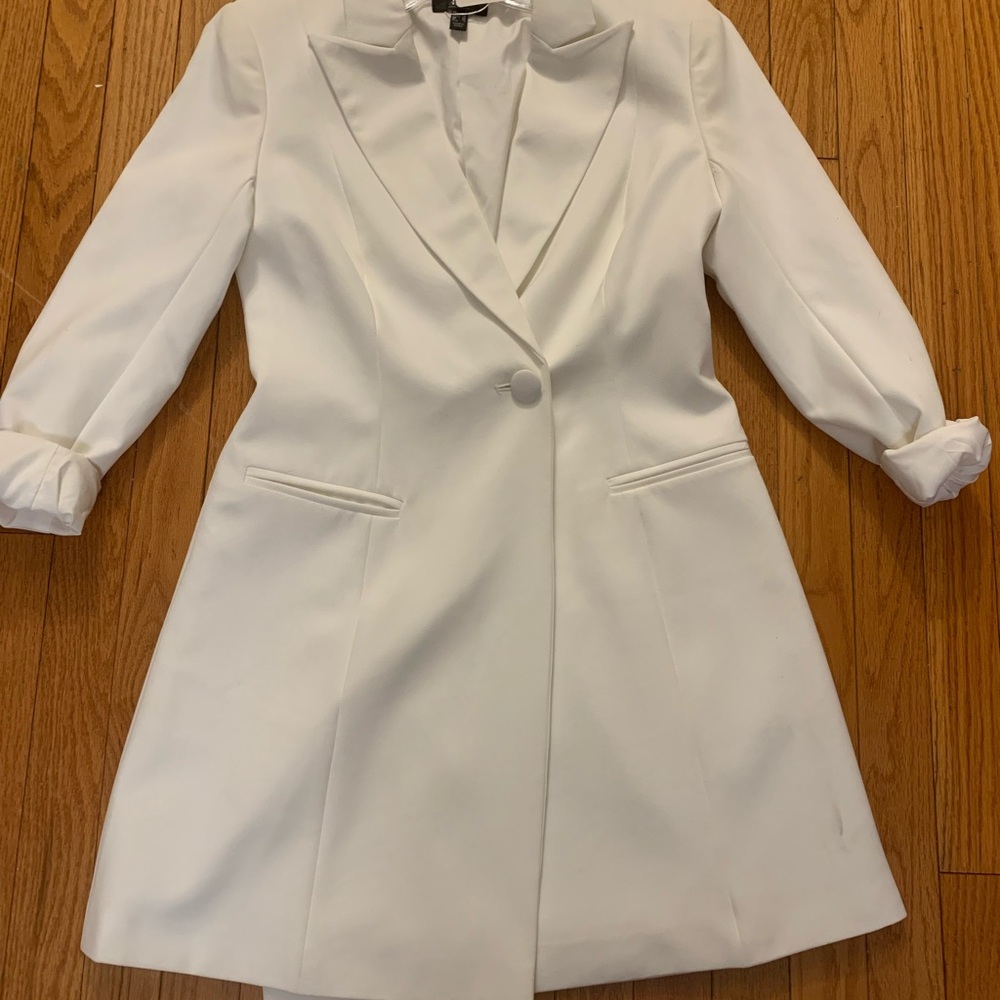 Aidan Mattox White Suit Dress